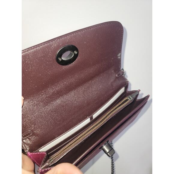 Coach Marlow Turnlock Chain Crossbody – Metallic Pink Leather - Picture 3 of 5